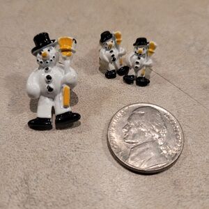 Snowman pin and earrings
